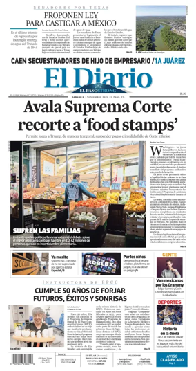 Cover of El Diario de El Paso