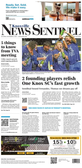 Cover of Knoxville News Sentinel