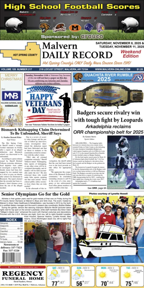 Cover of Malvern Daily Record