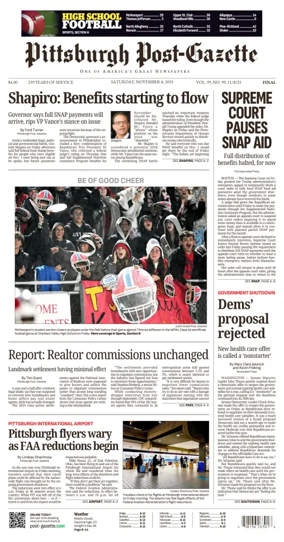 Cover of Pittsburgh Post-Gazette