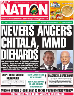 Cover of Daily Nation Newspaper