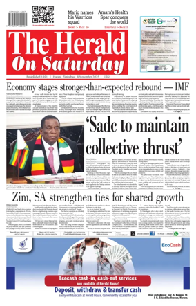 Cover of The Herald (Zimbabwe)