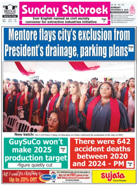 Cover of Stabroek News Sunday