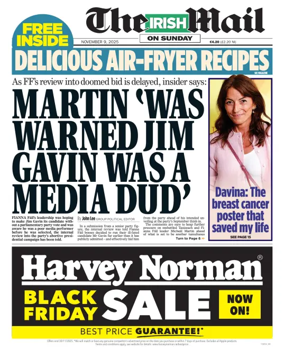 Cover of The Irish Mail on Sunday