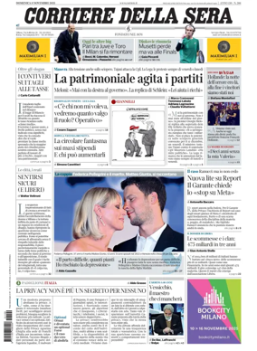 Cover of Corriere della Sera 