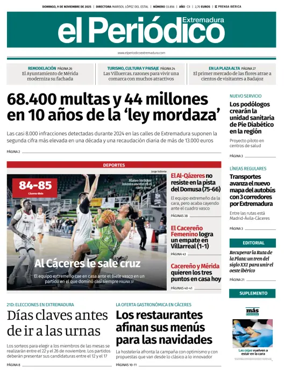 Cover of El Periódico Extremadura