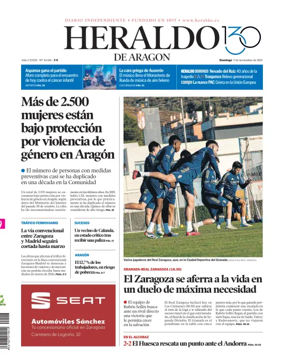 Cover of Heraldo de Aragón
