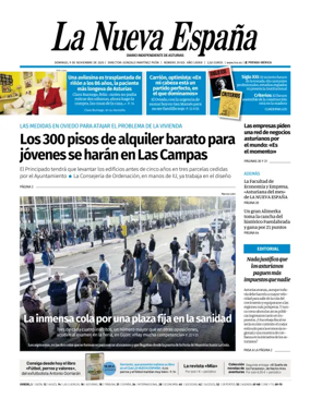 Cover of La Nueva España (Oviedo)