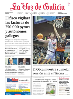 Cover of La Voz de Galicia (Santiago)