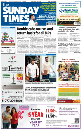 Cover of Sunday Times (Sri Lanka)