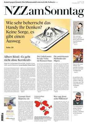 Cover of Neue Zurcher Zeitung Sunday
