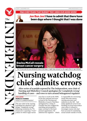 Cover of The Independent