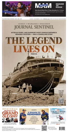 Cover of Milwaukee Journal Sentinel