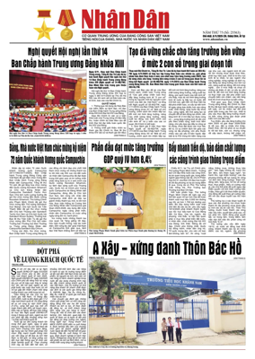 Cover of Nhan Dan newspaper