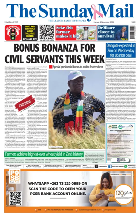 Cover of The Sunday Mail (Zimbabwe)