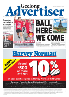 Cover of Geelong Advertiser