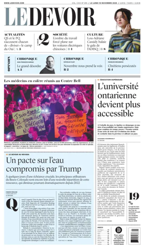 Cover of Le Devoir