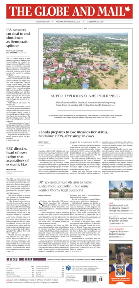 Cover of The Globe and Mail (Alberta Edition)
