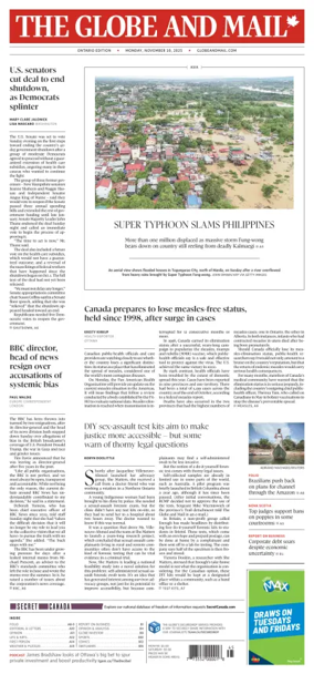 Cover of The Globe and Mail Metro (Ontario Edition)