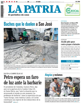 Cover of La Patria (Colombia)