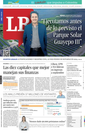 Cover of La Republica (Colombia)