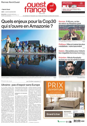 Cover of Ouest France (Rennes Nord)