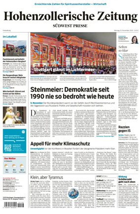 Cover of Hohenzollerische Zeitung