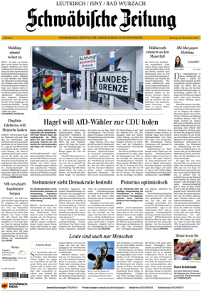 Cover of Schwaebische Zeitung (Leutkirch / Isny / Bad Wurzach)