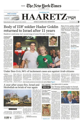 Cover of Haaretz english edition
