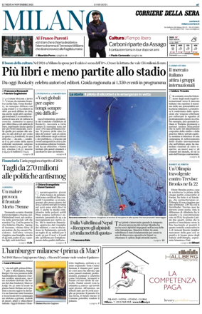 Cover of Corriere della Sera (Milano)