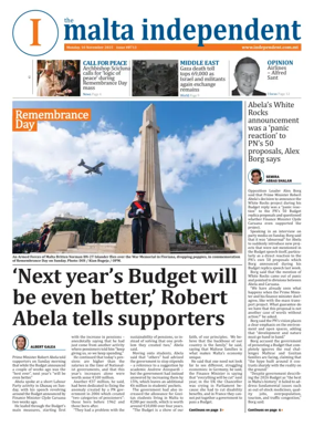 Cover of Malta Independent