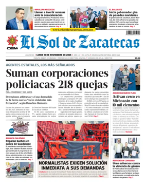 Cover of El Sol de Zacatecas
