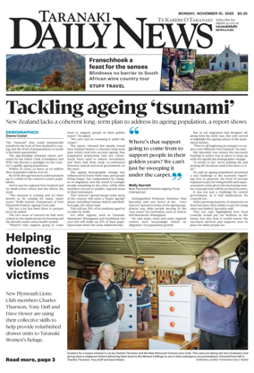 Cover of Taranaki Daily News