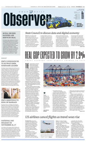 Cover of Oman Daily Observer