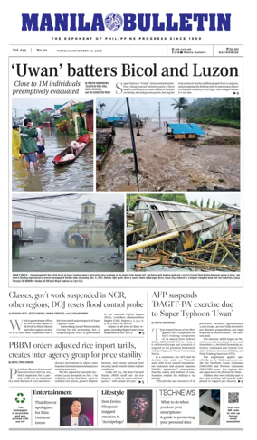 Cover of Manila Bulletin