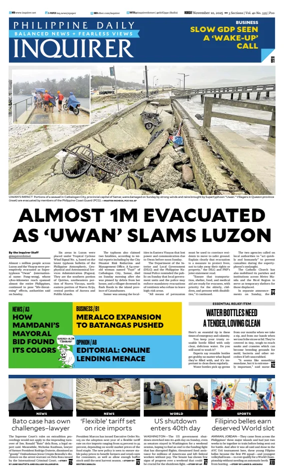 Cover of Philippine Daily Inquirer
