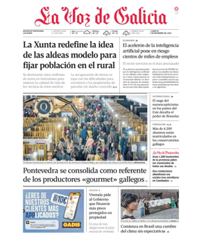 Cover of La Voz de Galicia (Pontevedra)