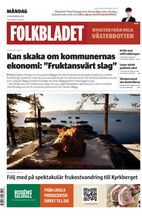 Cover of Folkbladet Västerbotten