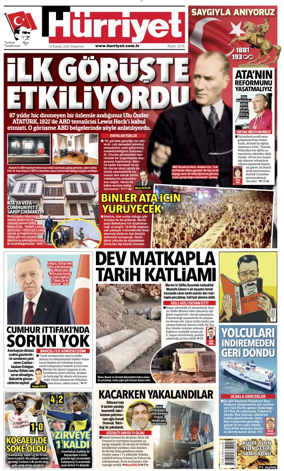 Cover of Hurriyet Print Edition