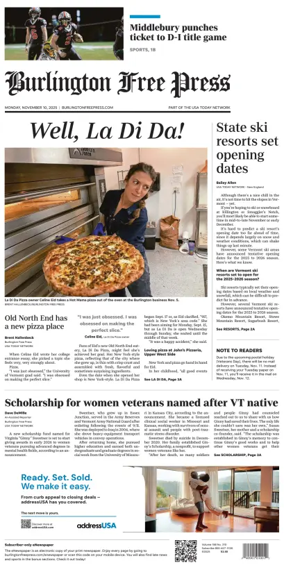 Cover of Burlington Free Press