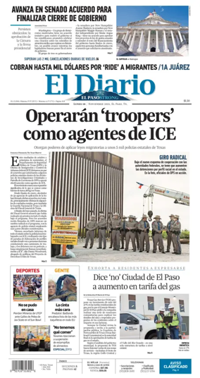 Cover of El Diario de El Paso