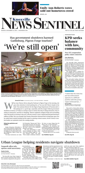 Cover of Knoxville News Sentinel