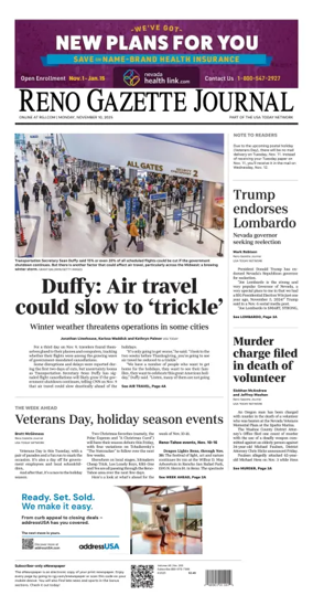 Cover of Reno Gazette Journal