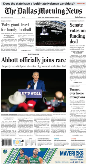Cover of The Dallas Morning News