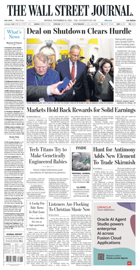 Cover of The Wall Street Journal