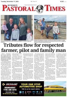Cover of Deniliquin Pastoral Times