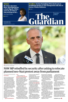 Cover of The Guardian Australia