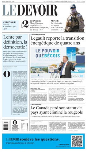 Cover of Le Devoir