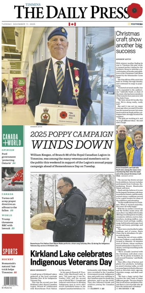 Cover of The Daily Press (Timmins)