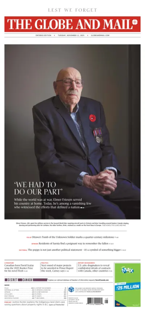 Cover of The Globe and Mail Metro (Ontario Edition)